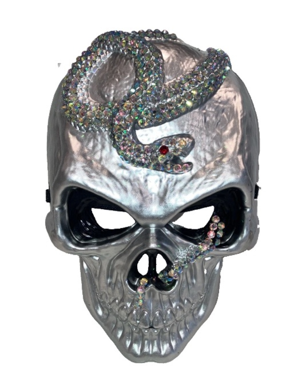 Halloween Skull With Bling Snake Sparkling Rhinestone Skeleton Scary Mask Unisex